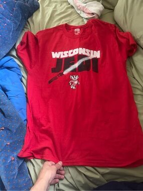 Wisconsin Jedi Graphic Tee - Red with tags no damage brand new